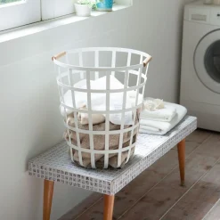 West Elm Yamazaki Wood Handle Metal Baskets