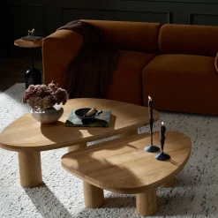 West Elm Zaccai Oak Nesting Coffee Table (–)