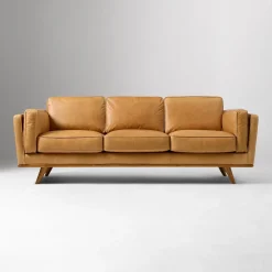 West Elm Zander Leather Sofa (90")