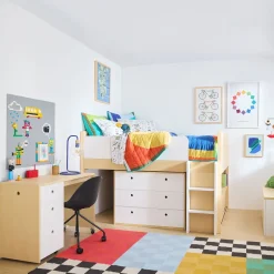 Kids West Elm Ziggy Low Loft Bed w/ Desk & Dresser